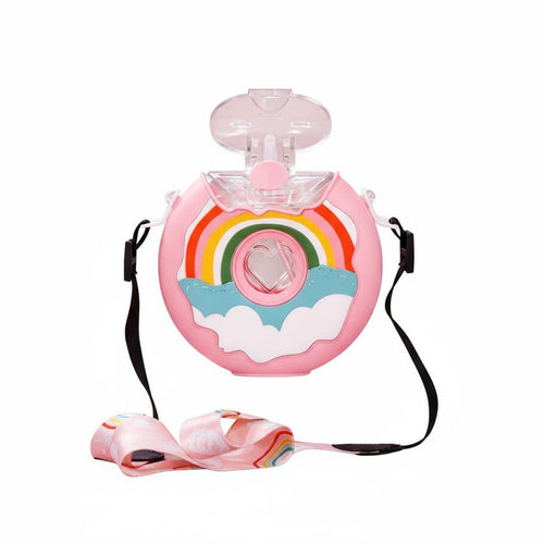 Donut Water Bottle Leak-Resistant Donut Shaped Sippy Cup Reusable Portable Children's Water Bottle for Young Children