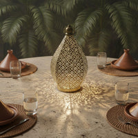 Moroccan Design Metal Lantern Hanging and Tabletop Moroccan Design Lantern
