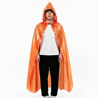 Draping Full-Body Rain Poncho Extended Hem Hooded Rain Cape Wind-Blocking Rainwear Portable for Outdoor Use