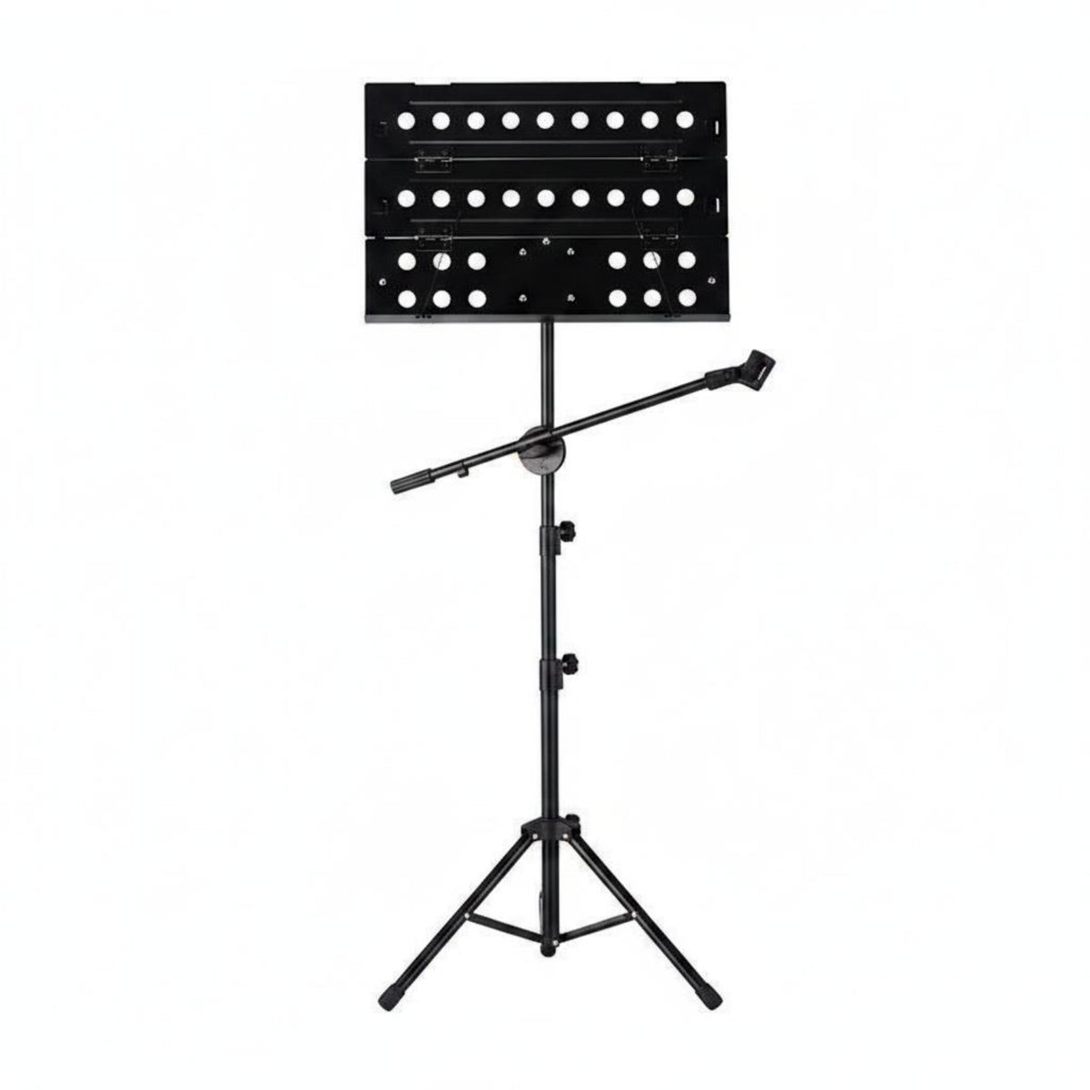 Foldable Folding Sheet Music Stand Audio Pickup Clip Floor Music Stand Easy to Stow Sturdy for Musicians, Practice Room, Stage, Home