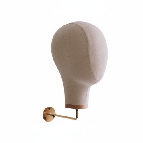 Wall Mounted Mannequin Head Easy Assembly Linen Hat Display Stand Professional Design Textile Mannequin Head for Retailers, Retail Store, Closet