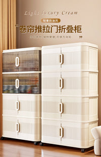 收纳架衣服收纳柜免安装可折叠卧室衣物被子收纳箱大容量整理储物 55面宽3层白色