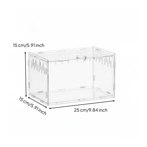 Transparent Reptile Enclosure 360° Panoramic View Clear Reptile Habitat Easy Assembly Clear Acrylic Terrarium for Arachnid Enthusiasts