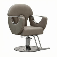 Hydraulic Styling Chair Round Base Salon Styling Chair Polished Finish