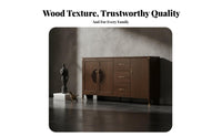New Chinese design Accent Cabinet with Glass Doors Large Storage Capacity Sideboard Multi-Functional Household Furniture Minimalist Design for Homeowners, Adults, Dining Room, Kitchen, Entryway, Home Office