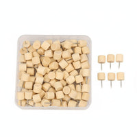 Natural Wood Pushpin Kit Multi-Purpose Decorative Map Tacks With Storage Box