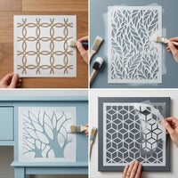 24 Pieces Reusable Abstract Stencil Set