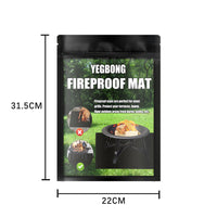 Yegbong Fireplace Fireproof Mat for Outdoor Patio and BBQ, Black Square Protective Pad