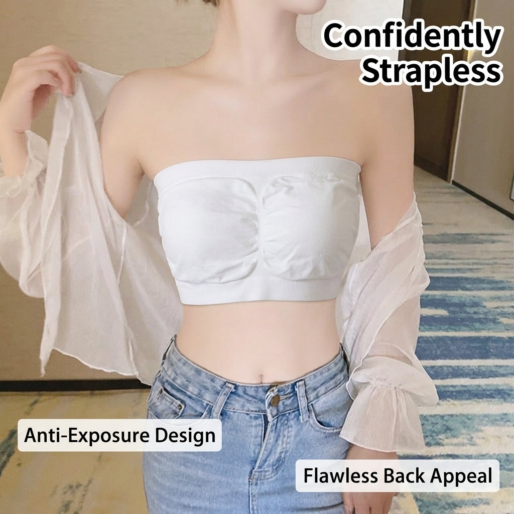 Strapless Bras for Women with Invisible Support and Padded Cups for Large Breasts, Backless for Tops and Dresses