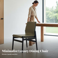 Upholstered Side Chair Italian Inspired Kitchen Seating Minimalist Design Soft Upholstery for Homeowners, Adults