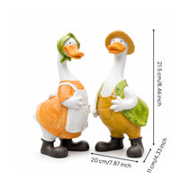 2 Pieces Cartoon Duck Figurine Cute Ornament Funny for Collectors