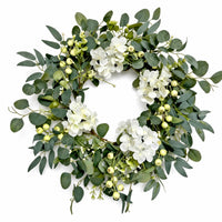 Wreath with Eucalyptus and Berries Green Wreath with Berries Decorative for Wall