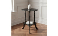 Small Round Corner Table Classic Design Round End Table Space Saving for Balcony, Bedroom