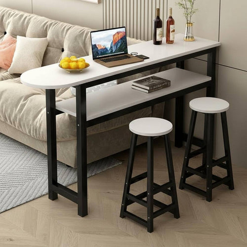 Minimalist High Top Table Sturdy Steel Frame Living Room Divider Table Space Saving Home Furniture for Homeowners, Adults, Cafe, Dining Area, Entryway
