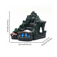 Aquarium Waterfall Ornament Easy to Clean Resin Waterfall Decoration Sturdy Base