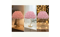 Decorative Rose Lamp with Crystal Beads Floral Rose Lamp Romantic Ambient for Girls, Teens, Bedroom, Nightstand, Vanity