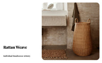 Woven Floor Basket Multi-Purpose Laundry Hamper Natural Design for Homeowners