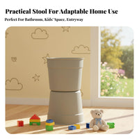 Thickened Sturdy Round Stackable Seat Strong Load-Bearing Low Stool Portable Footrest Stable Base for Children, Adults, Parents, Bathroom, Entryway, Living Room, Bedroom
