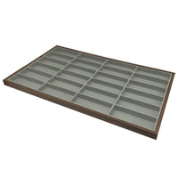 Wooden Display Tray for 24 Eyeglasses or Sunglasses, Walnut Finish