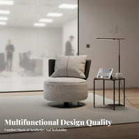 Upholstered Rotating Chair Modern Design Living Room Furniture Ergonomic Design Long-Long-Lastinging Frame for Adults, Readers