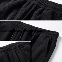 Mens Tracksuit Bottoms with Fleece Lined Interior for Winter Warmth, Tapered Joggers with Elastic Waist and Ankle Cuffs