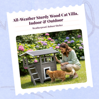 Insulated weatherproof wooden cat house