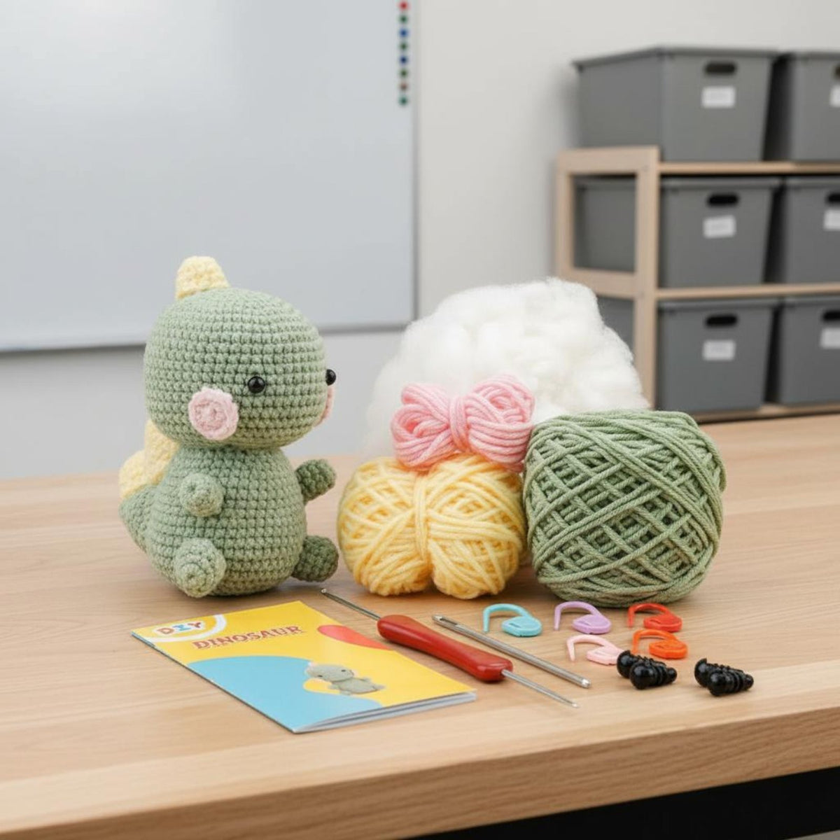 Amigurumi Dinosaur Kit English Instructions Beginner Crochet Set Tutorial