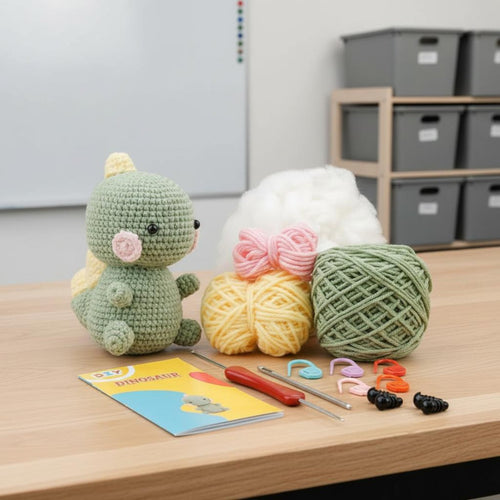 Amigurumi Dinosaur Kit English Instructions Beginner Crochet Set Tutorial
