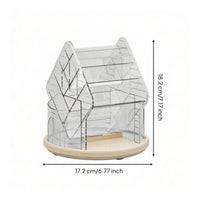 Clear Rotating Desk Organizer Multi-Tier Desktop Storage Organizer Space-Saving Pen Holder with Rotating Base Compact for Office, Dorm Room
