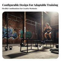 Progressive Height Plyometric Jump Box Stackable Plyometric Box Space-Saving Design Fitness Equipment Non-Slip Surface for Gym-Goers, Professionals, Beginners, Strength Conditioning