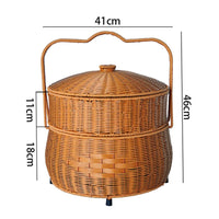 Picnic Basket with Lid Artisanal Wicker Basket with Handle Decorative