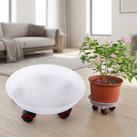 Heavy Duty Plant Stand with Swivel Casters, Plant Pot Tray and Stand, Floor Standing Indoor Outdoor Support for Large Potted Plant