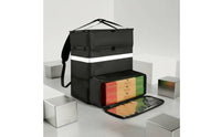 Portable Insulated Pizza Delivery Bag Waterproof Large Capacity Thermal Food Carrier Reflective Strips for Caterers, Picnics