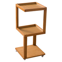 Wooden Side Table with Wheels Mobile Three-Tier Side Table Long-Lasting
