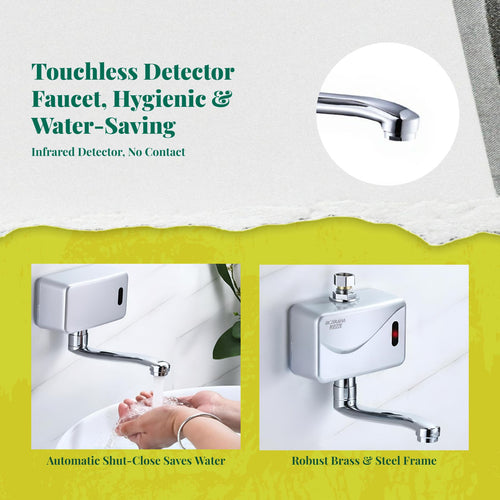 Contactless Infrared Wall-Mounted Bathroom Faucet