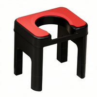Squat-to-Sit Toilet Stool Padded Toilet Seat Stool with Pad Bathroom Aid U-Shaped Molded for Elderly