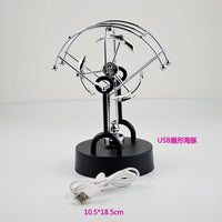 降落伞混沌摆KINETIC ART动态艺术家居桌面装饰USB扇形永动仪模型