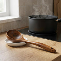 Teak Kitchen Utensil Single-Piece Wooden Cooking Spoon Set Wood Grain