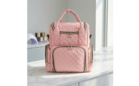 Cosmetic Organizer Bag Quilted Makeup Bag with Shoulder Strap Nail Art Organizer Structured Multi-Compartment for Travelers