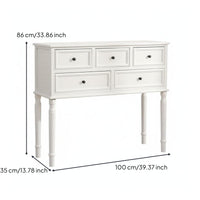 Black Wooden Dresser American Style Five Drawer Dresser Multi 5-Drawer Cabinet Drawer Chest for Bedroom, Living Room