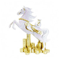 Resin Horse Figurine Beaded Texture Rearing Horse Figurine Tabletop Animal Decor for Festive Display