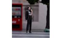 Female Figurine 1/64 Scale Miniature with Jacket Diorama Figure 3D Printed Figure Clothes Realistic for Hobbyists, Street Scenes