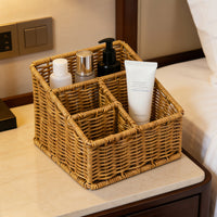 Woven Organizer Basket Desktop Rectangular Organizer Basket Rustic Style