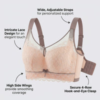 Strapless Bras for Women with Push Up Support and Side Smoothing, Convertible Underwire with Adjustable Straps for Everyday Wear