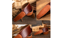 Wide Genuine Leather Guitar Strap Two-Tone Leather Guitar Strap Comfortable Secure for Bass Players