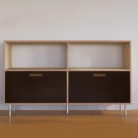 Multi-Tier swing-up door Cabinet Large Capacity Tiered swing-up door table Raised Base