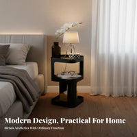 C-Shaped End Table Minimalist design Nightstand Rounded Corners for Home Office