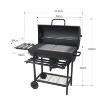 Barrel Briquette Grill Rotisserie Support Barrel Barbecue Grill Wheeled