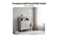 Solid Wood Shoe Cabinet with Bench Large Capacity Wooden Shoe Cabinet Space-Saving Design Sturdy Legs for Apartment Dwellers, Families, Homeowners, Foyer, Hallway, Mudroom, Closet