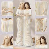 Heart Figurine with Gold Lines Faceless Decor Modern for Shelf, Desk, Art Lovers